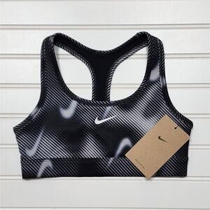 NWT Nike Pro Dri-Fit Swoosh Big Girls Sports Bra Top Size S Black